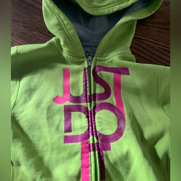 NIKE BRIGHT GREEN ZIP UP HOODIE - Picture 2 of 8